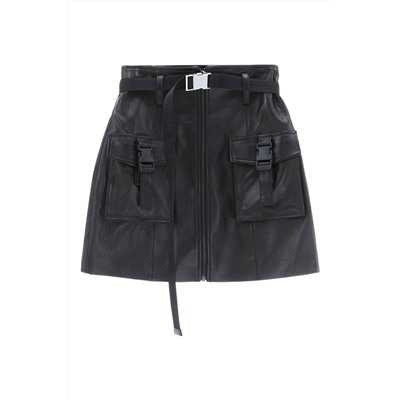 Minifalda de piel Negro