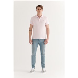 Açık Pembe %100 Pamuk Serin Tutan Polo Yaka T-Shirt
