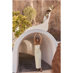 STRAPLESS MIDI DRESS