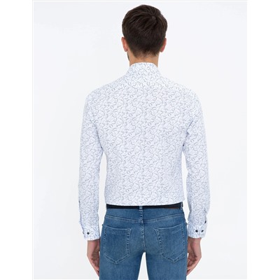 Beyaz Slim Fit Uzun Kollu Gömlek
