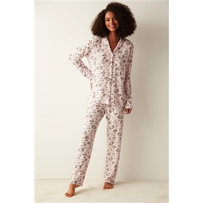 Penti Gömlek Pantolon Pembe Pijama Takımı PNSNGL6C23SK-PN17