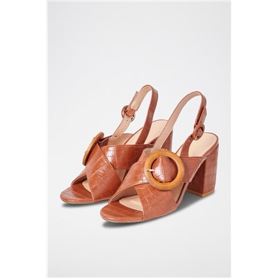 Sandalias de tacón Camel