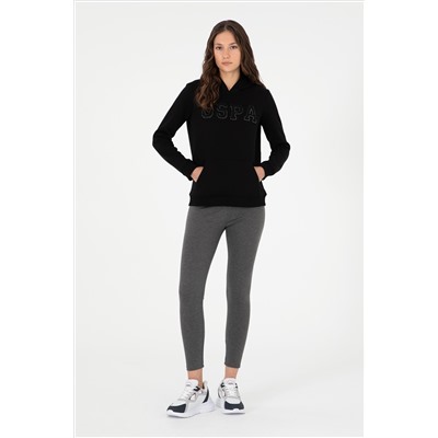 Kadın Siyah Basic Kapüşonlu Sweatshirt