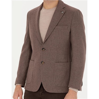 Kahverengi Slim Fit Ceket