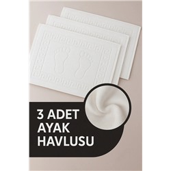 Isessia, 3 Adet %100 Pamuk En Iyi Emici Ayak Havlusu : Konforlu Banyo Paspası 50x70cm Terra Beyaz
