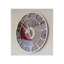estetik MİNİ AYNALI DUVAR SAATİ (25CM) (GÜMÜŞ RAKAM) BGN25