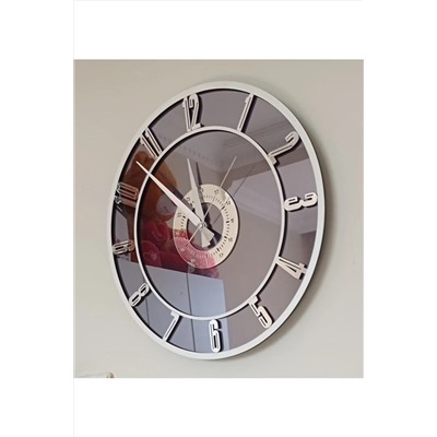 estetik MİNİ AYNALI DUVAR SAATİ (25CM) (GÜMÜŞ RAKAM) BGN25