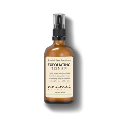NEEMLI NATURALS Glycolic Acid &amp; Apple Cider Vinegar Exfoliating Toner Очищающий тонер для лица с гликолевой кислотой и натуральным яблочным уксусом 100мл