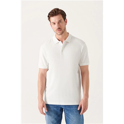 Beyaz %100 Pamuk Serin Tutan Polo Yaka T-Shirt