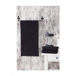 eumenia 30x90 Siyah Kare Desen 3'lü Spor Havlusu vtn00007