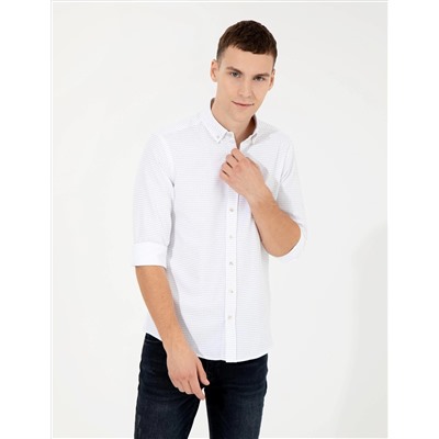 Haki Slim Fit Uzun Kollu Gömlek
