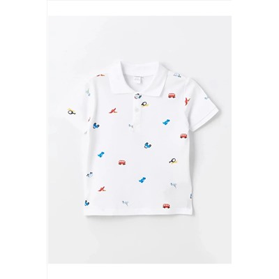 LC Waikiki, LCW baby Polo Yaka Kısa Kollu Baskılı Erkek Bebek Tişört