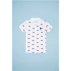 U.S. Polo Assn., Erkek Çocuk Beyaz Polo Yaka Tişört 50266077-VR013