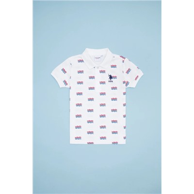 U.S. Polo Assn., Erkek Çocuk Beyaz Polo Yaka Tişört 50266077-VR013