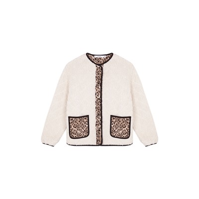 Chaqueta corta reversible animal print