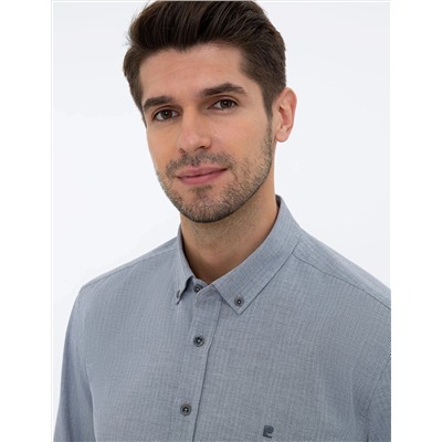 Gri Regular Fit Uzun Kollu Gömlek
