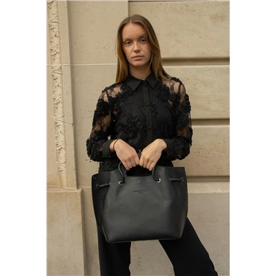 Bolso de piel y neceser Prun Negro