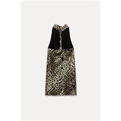 ZW COLLECTION 100% LINEN ANIMAL PRINT DRESS