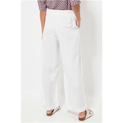 Pantalón wide leg de lino - Blanco
