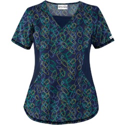 UA Twister Navy Print Scrub Top