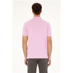 Erkek Regular Fit Polo Yaka Pembe Tişört