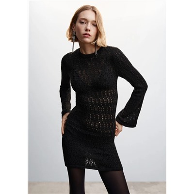 Vestido punto calado -  Mujer | MANGO OUTLET España