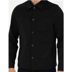 Siyah Regular Fit Gömlek Ceket