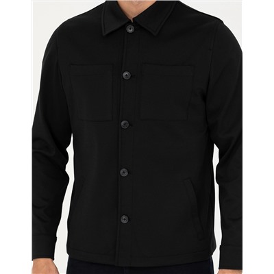 Siyah Regular Fit Gömlek Ceket
