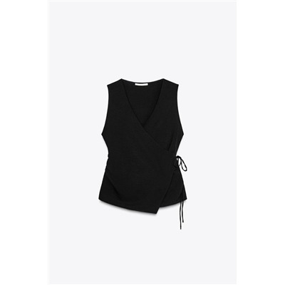 TOP CHALECO FLUIDO CRUZADO