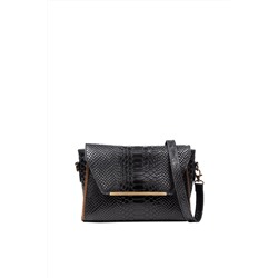 Bandolera de piel Negro y dorado - Firenze Artegiani