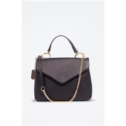Bandolera de piel - Negro