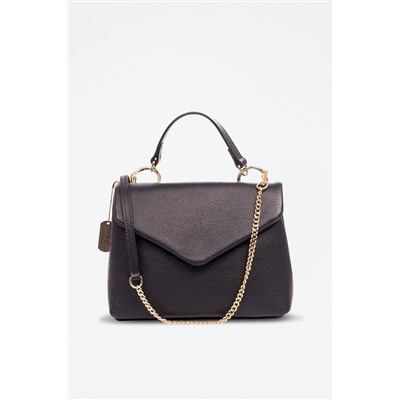 Bandolera de piel - Negro