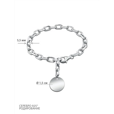 Колье из серебра родированное 925 пробы 440-10-439р
