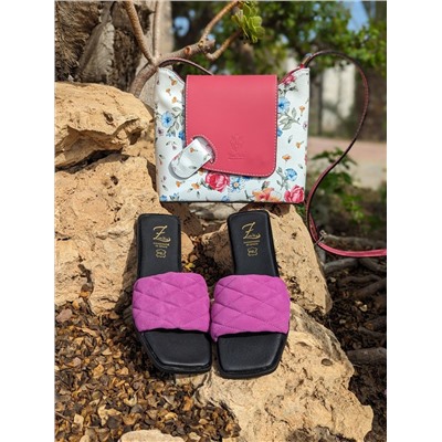 Ab.Zapatos 3420 BENEDETTO+Vera pelle flores fuxia АКЦИЯ