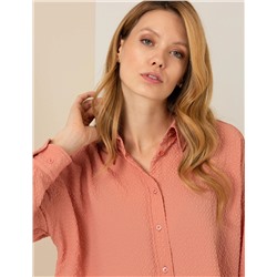 Pembe Oversize Uzun Kollu Gömlek
