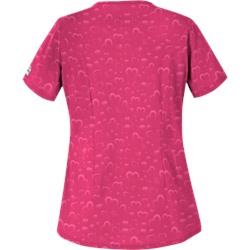 UA Forever Hearts Fuchsia Print Scrub Top