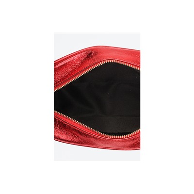 Bandolera de piel Gaby Metallic Rojo