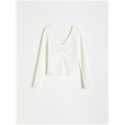Bluse mit gesprenkelter Textur