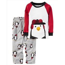 2-Piece Cotton & Fleece PJs