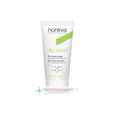 Noreva Actipur BB Crème Teintée Dorée Peaux Sensibles à Imperfections 30ml