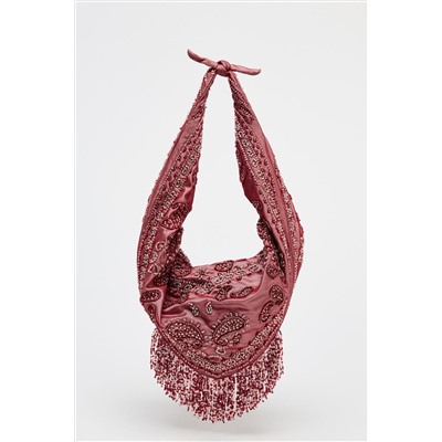 BEADED WOVEN BAG