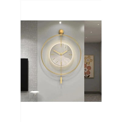 MetaQuartz Aksesuar 40 Cm - Timelles Kristal Küçük Boy , Modern Dekoratif Camlı Metal Duvar Saati 40cmKristalGold