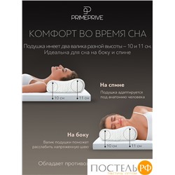 PRIME PRIVE ХОГСБИ ЭРГО КУЛ бел Подушка анатомическая 48х31х10/11, 1 пр., плстр/пенополиуретан
