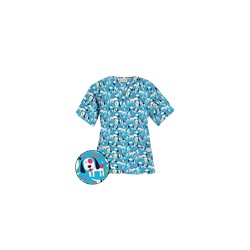UA Puppy Love Turquoise Print Scrub Top