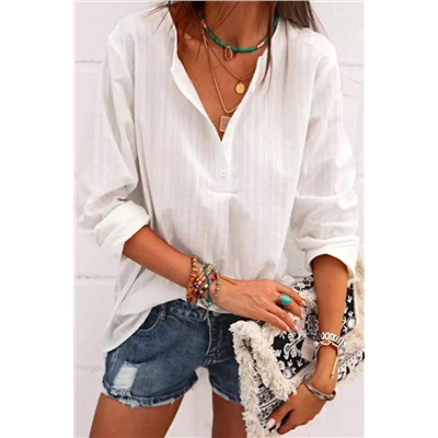 Nayeli Striped Half-Button Placket Blouse