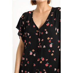 Vestido floral Negro