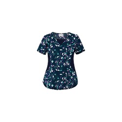 UA Nature's Heart Navy Print Scrub Top