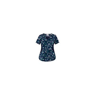 UA Nature's Heart Navy Print Scrub Top