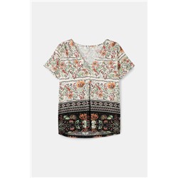 Camiseta manga corta flores