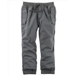 Jersey-Lined Poplin Joggers